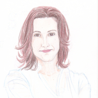 Francesca in coloured pencils